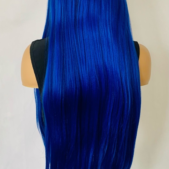 Gorgeous 28” Royal Blue 13x2.5 Versatile Lace Front Premium Fiber Wig - Picture 13 of 13